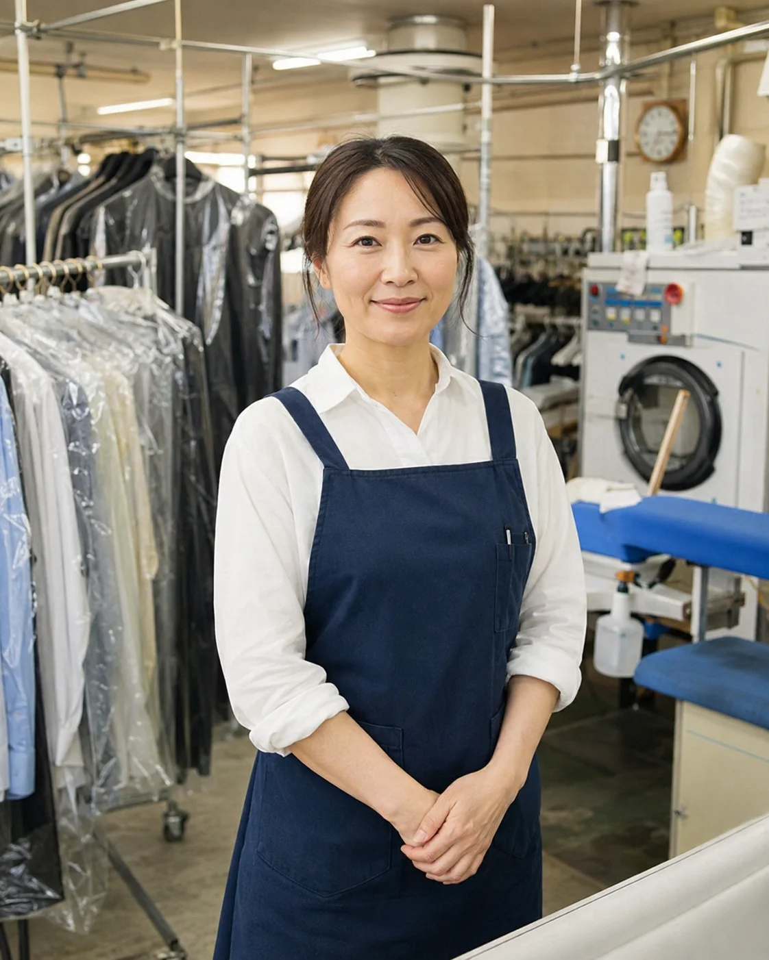 クリーニング工場のスタッフ